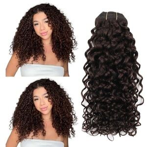 20” Dark Brown Natural Wave Human Hair Clip in Extensions 7Pcs 120G Item# TE4